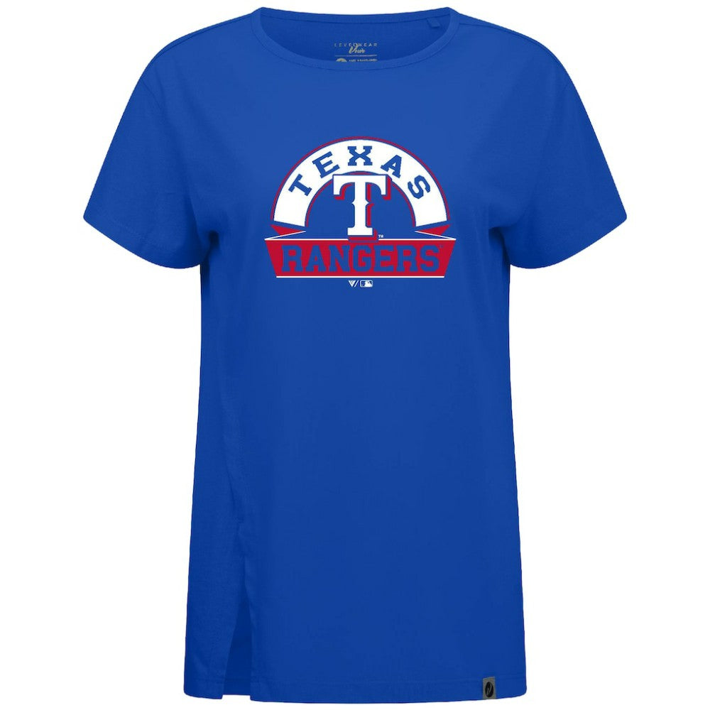 Texas Rangers Levelwear Women's Influx Banner Arch T-Shirt - Royal T-shirts
