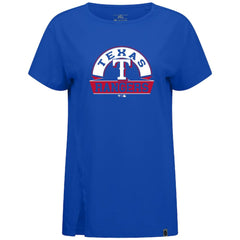 Texas Rangers Levelwear Women's Influx Banner Arch T-Shirt - Royal T-shirts