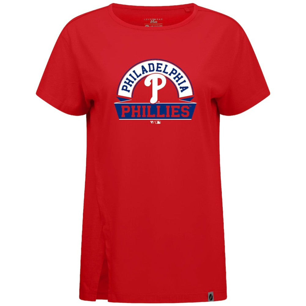 Philadelphia Phillies Levelwear Women's Influx Banner Arch T-Shirt - Red T-shirts