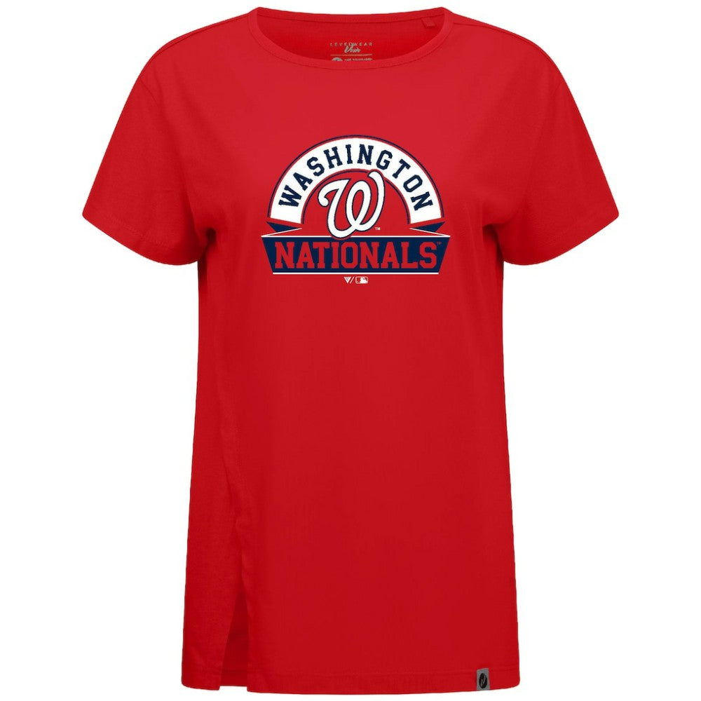 Washington Nationals Levelwear Women's Influx Banner Arch T-Shirt - Red T-shirts