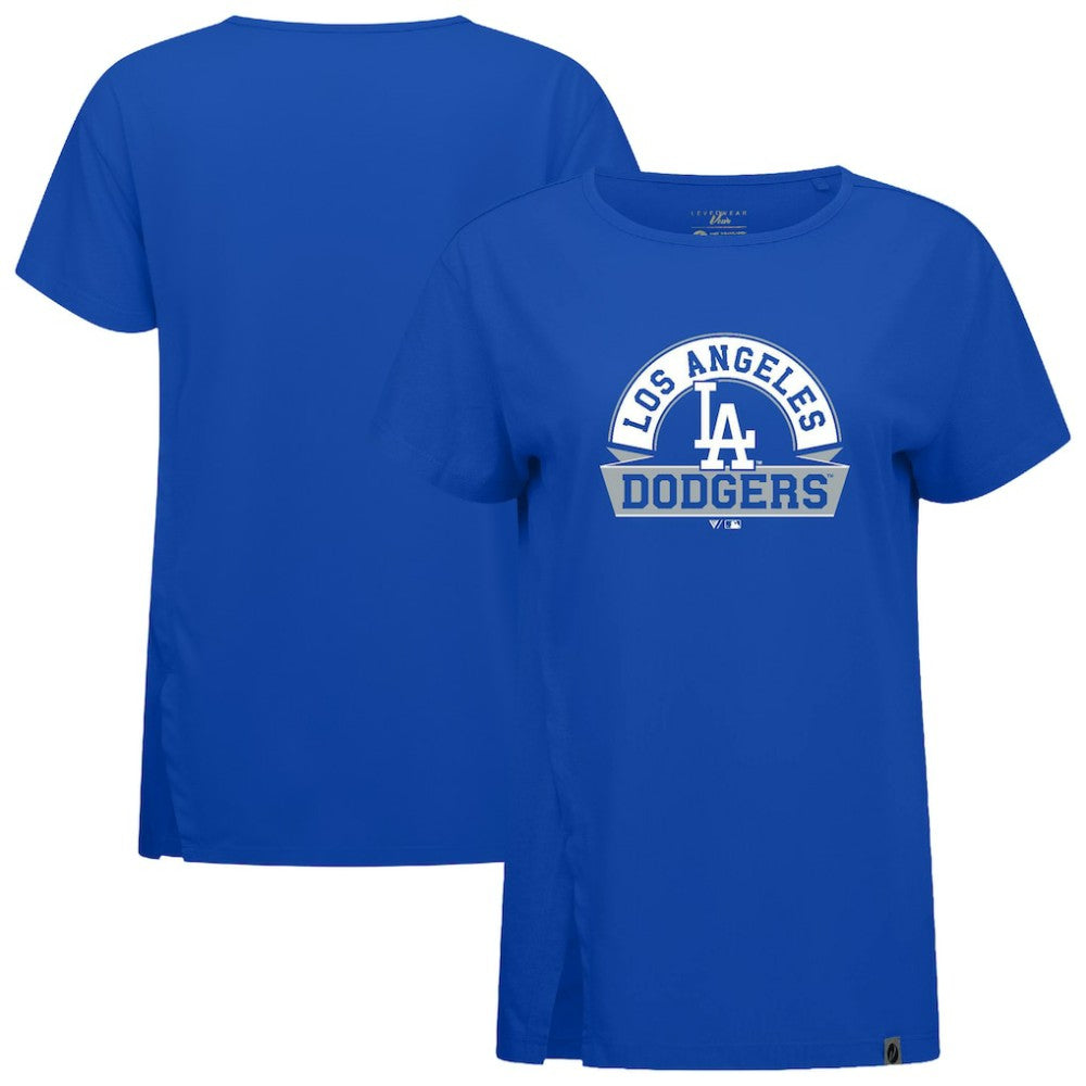 Los Angeles Dodgers Levelwear Women's Influx Banner Arch T-Shirt - Royal T-shirts