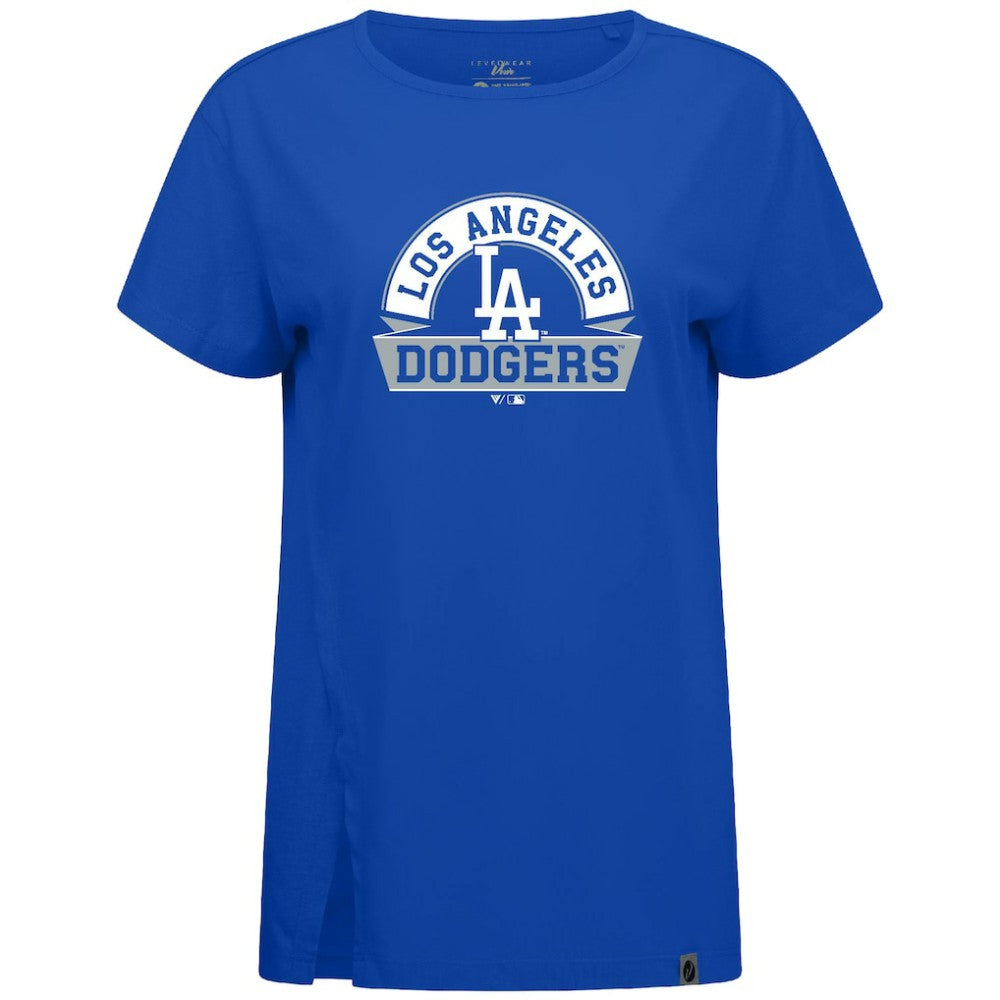 Los Angeles Dodgers Levelwear Women's Influx Banner Arch T-Shirt - Royal T-shirts