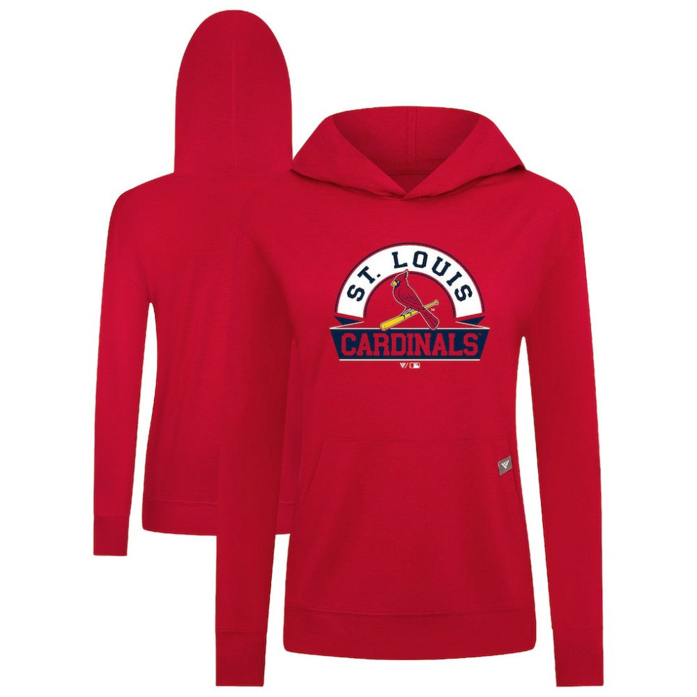 St. Louis Cardinals Levelwear Women's Relay Banner Arch Long Sleeve T-Shirt Hoodie - Red Hoodies