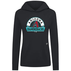Arizona Diamondbacks Levelwear Women's Relay Banner Arch Long Sleeve T-Shirt Hoodie - Black Hoodies