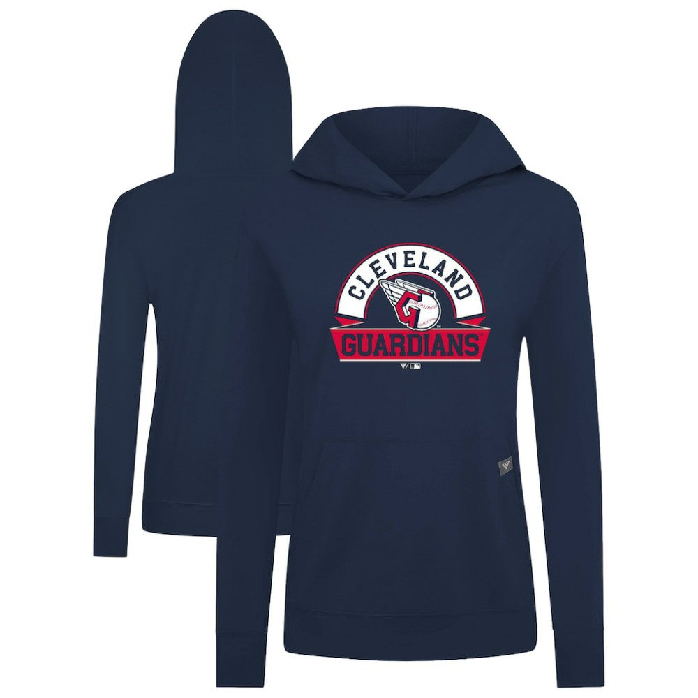 Cleveland Guardians Levelwear Women's Relay Banner Arch Long Sleeve T-Shirt Hoodie - Navy Hoodies