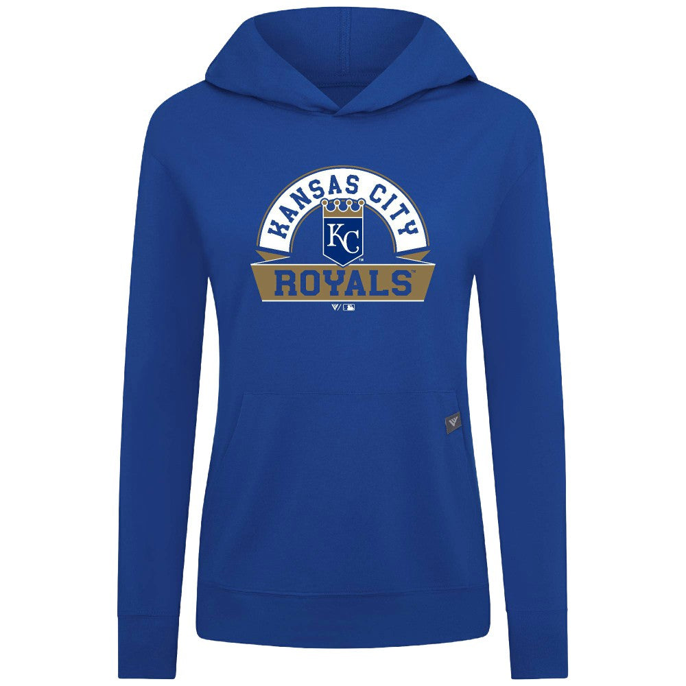 Kansas City Royals Levelwear Women's Relay Banner Arch Long Sleeve T-Shirt Hoodie - Royal Hoodies