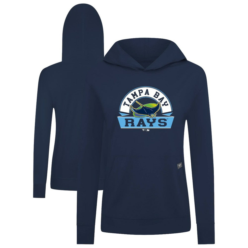 Tampa Bay Rays Levelwear Women's Relay Banner Arch Long Sleeve T-Shirt Hoodie - Navy Hoodies