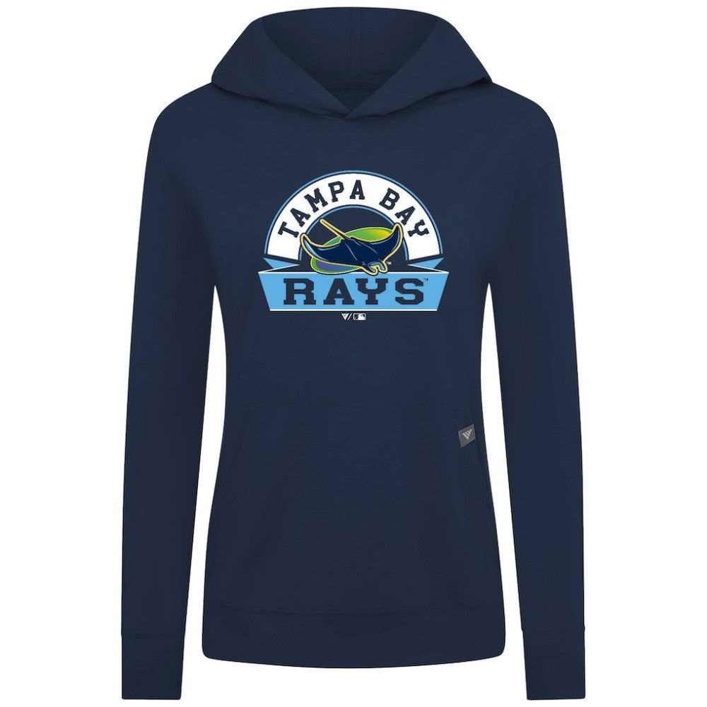 Tampa Bay Rays Levelwear Women's Relay Banner Arch Long Sleeve T-Shirt Hoodie - Navy Hoodies