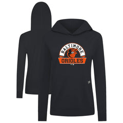 Baltimore Orioles Levelwear Women's Relay Banner Arch Long Sleeve T-Shirt Hoodie - Black Hoodies