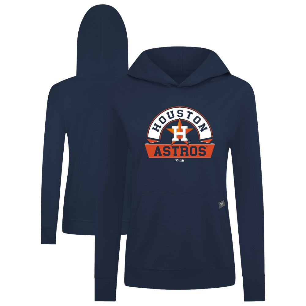 Houston Astros Levelwear Women's Relay Banner Arch Long Sleeve T-Shirt Hoodie - Navy Hoodies