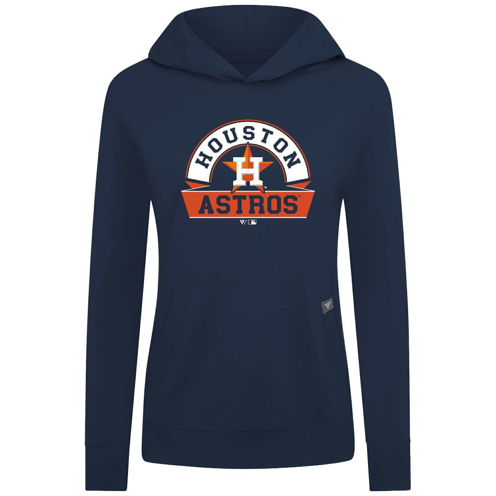 Houston Astros Levelwear Women's Relay Banner Arch Long Sleeve T-Shirt Hoodie - Navy Hoodies