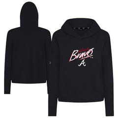 Atlanta Braves Levelwear Women's Sweet Sizzle Tri-Blend Hoodie - Black Hoodies