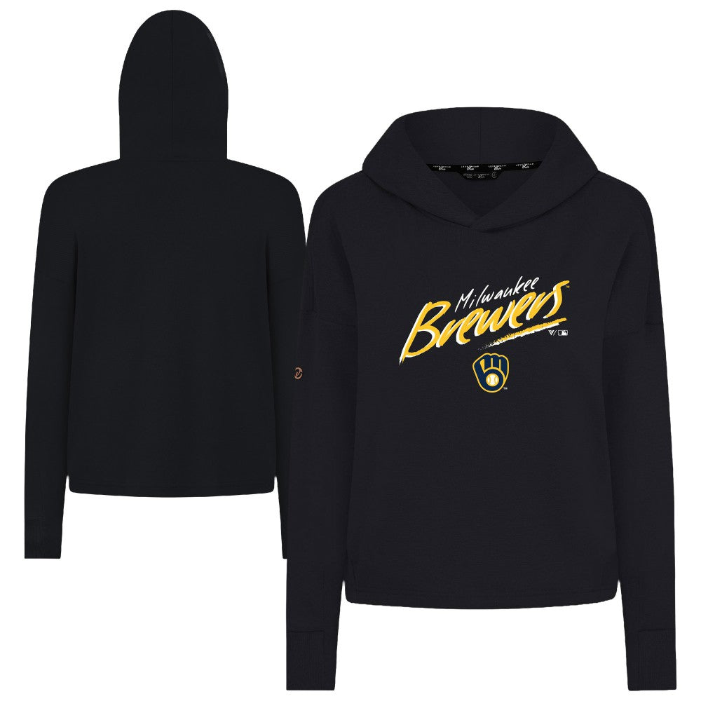 Milwaukee Brewers Levelwear Women's Sweet Sizzle Tri-Blend Hoodie - Black Hoodies