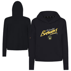 Milwaukee Brewers Levelwear Women's Sweet Sizzle Tri-Blend Hoodie - Black Hoodies