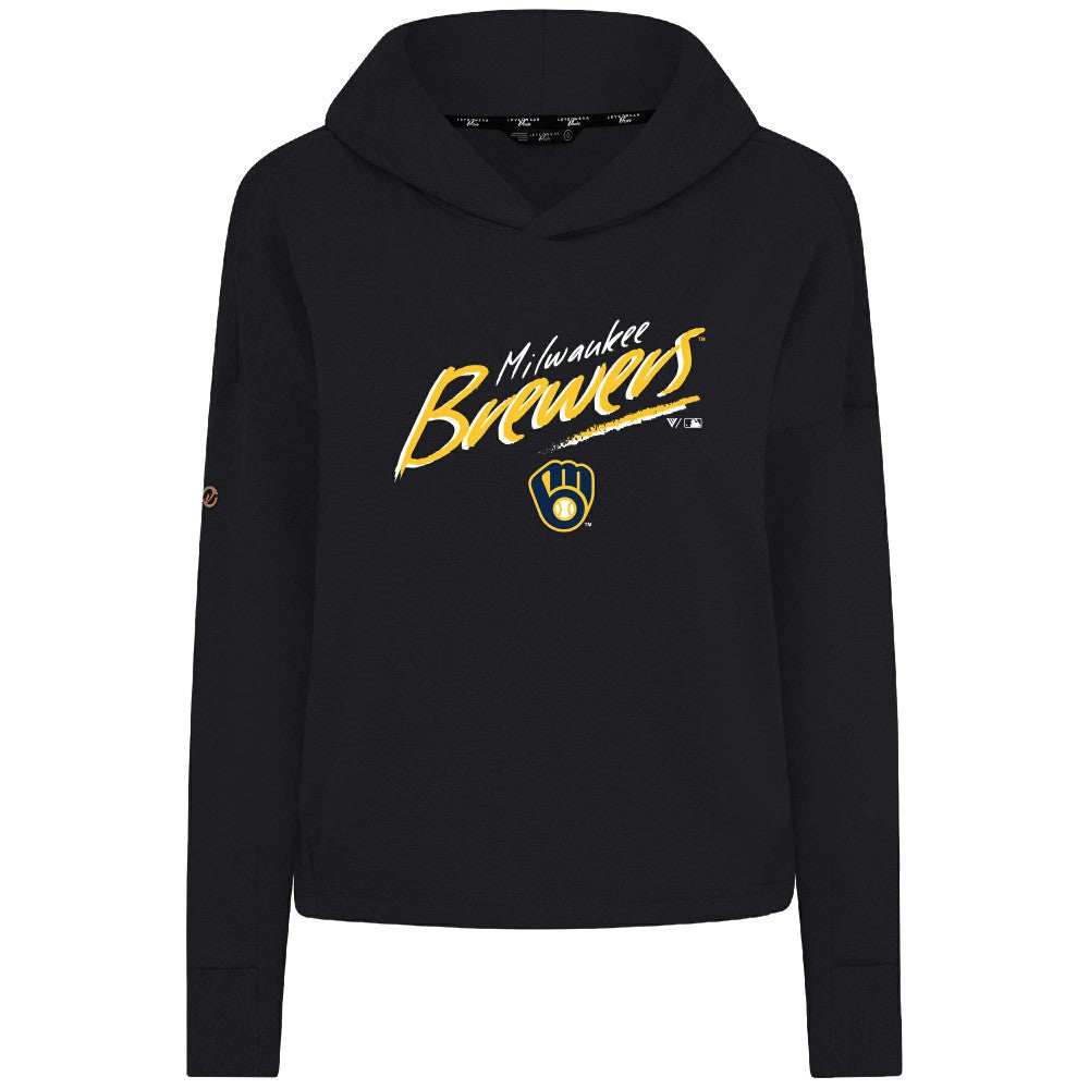 Milwaukee Brewers Levelwear Women's Sweet Sizzle Tri-Blend Hoodie - Black Hoodies
