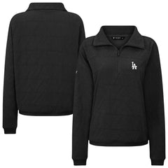 Los Angeles Dodgers Levelwear Women's Camden Insignia 2.0 Quarter-Zip Top - Black Tops