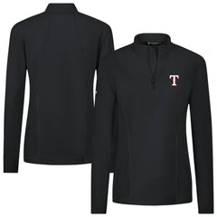 Texas Rangers Levelwear Women's Upright Insignia 2.0 Quarter-Zip Tri-Blend Top - Black Tops