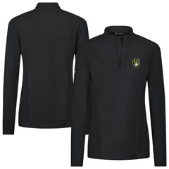 Milwaukee Brewers Levelwear Women's Upright Insignia 2.0 Quarter-Zip Tri-Blend Top - Black Tops