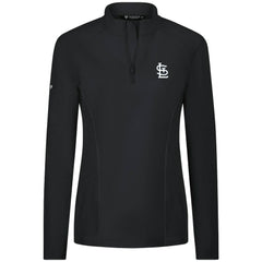 St. Louis Cardinals Levelwear Women's Upright Insignia 2.0 Quarter-Zip Tri-Blend Top - Black Tops