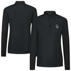 Colorado Rockies Levelwear Women's Upright Insignia 2.0 Quarter-Zip Tri-Blend Top - Black Tops