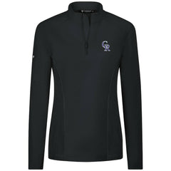 Colorado Rockies Levelwear Women's Upright Insignia 2.0 Quarter-Zip Tri-Blend Top - Black Tops