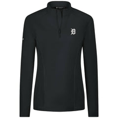 Detroit Tigers Levelwear Women's Upright Insignia 2.0 Quarter-Zip Tri-Blend Top - Black Tops