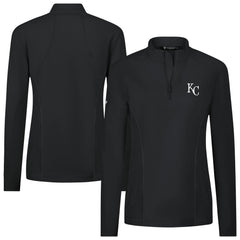 Kansas City Royals Levelwear Women's Upright Insignia 2.0 Quarter-Zip Tri-Blend Top - Black Tops