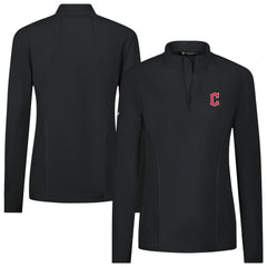 Cleveland Guardians Levelwear Women's Upright Insignia 2.0 Quarter-Zip Tri-Blend Top - Black Tops