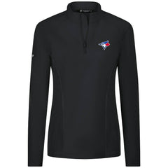 Toronto Blue Jays Levelwear Women's Upright Insignia 2.0 Quarter-Zip Tri-Blend Top - Black Tops