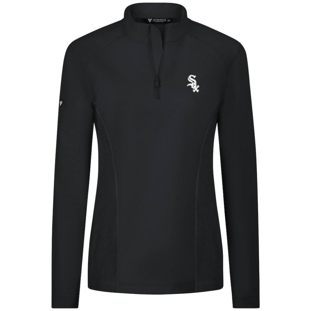 Chicago White Sox Levelwear Women's Upright Insignia 2.0 Quarter-Zip Tri-Blend Top - Black Tops