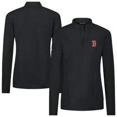 Boston Red Sox Levelwear Women's Upright Insignia 2.0 Quarter-Zip Tri-Blend Top - Black Tops
