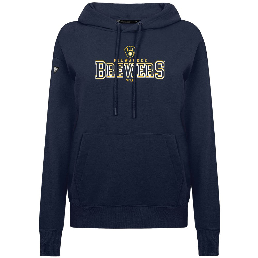 Milwaukee Brewers Levelwear Women's Adorn Journey Hoodie - Navy Hoodies