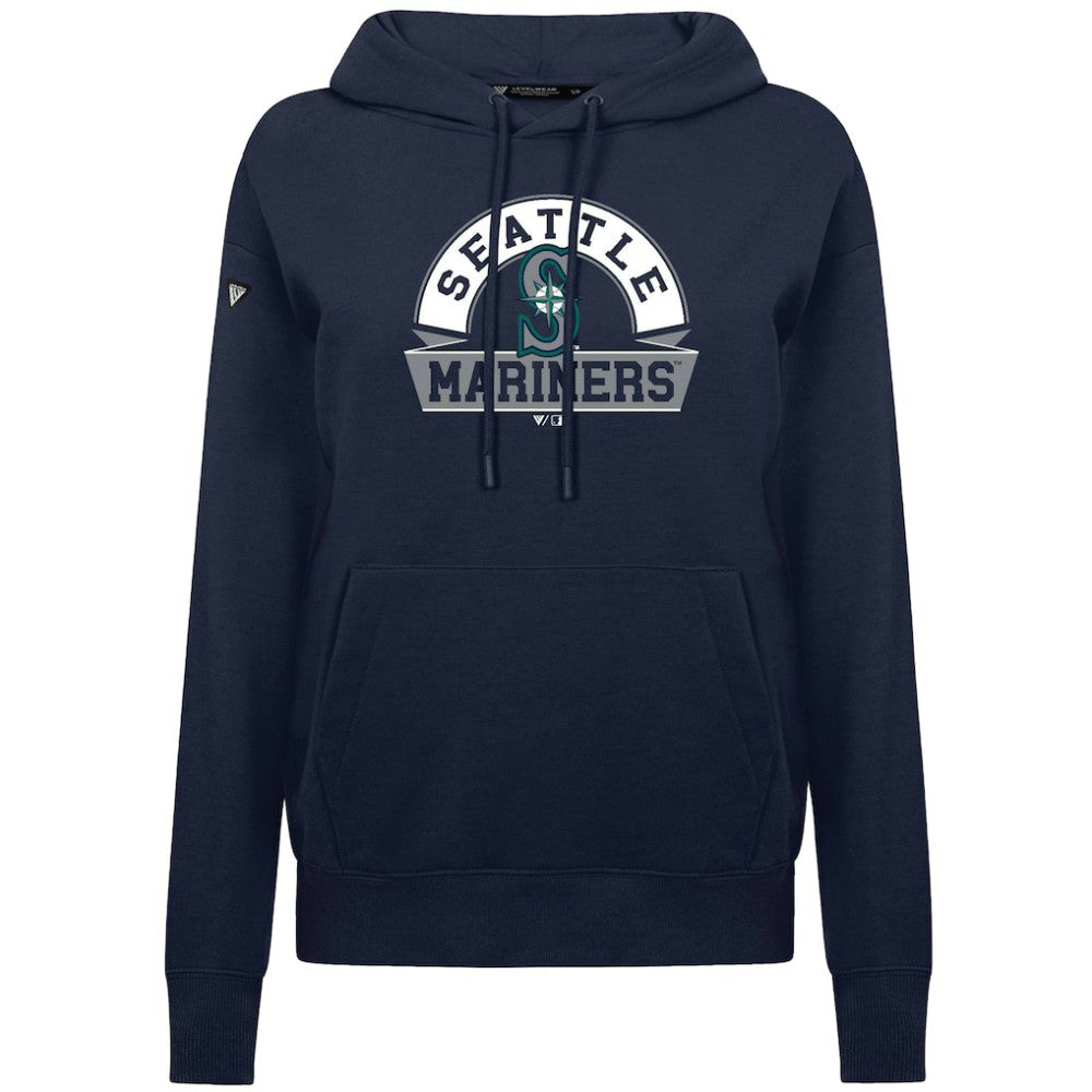 Seattle Mariners Levelwear Women's Adorn Banner Arch Hoodie - Navy Hoodies