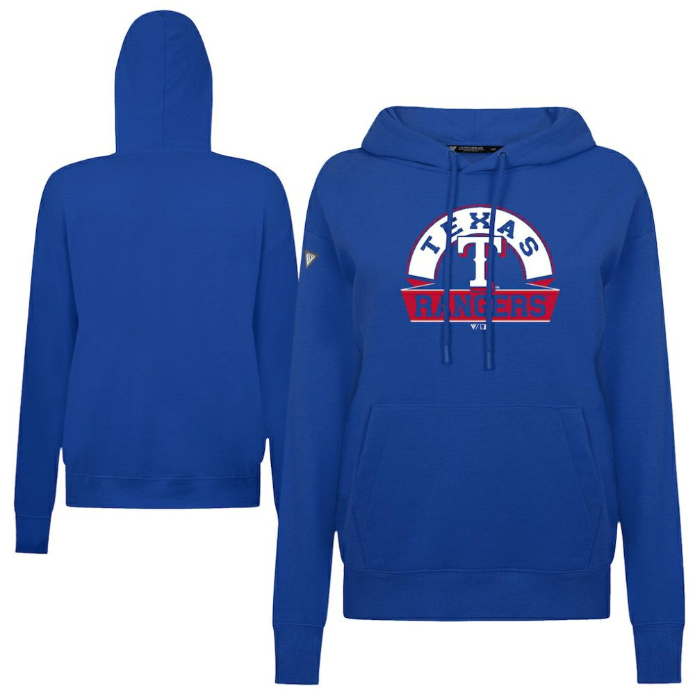 Texas Rangers Levelwear Women's Adorn Banner Arch Hoodie - Royal Hoodies
