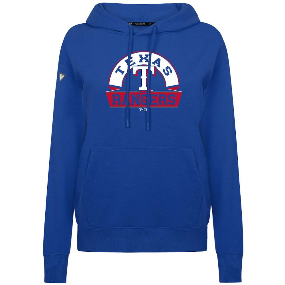 Texas Rangers Levelwear Women's Adorn Banner Arch Hoodie - Royal Hoodies
