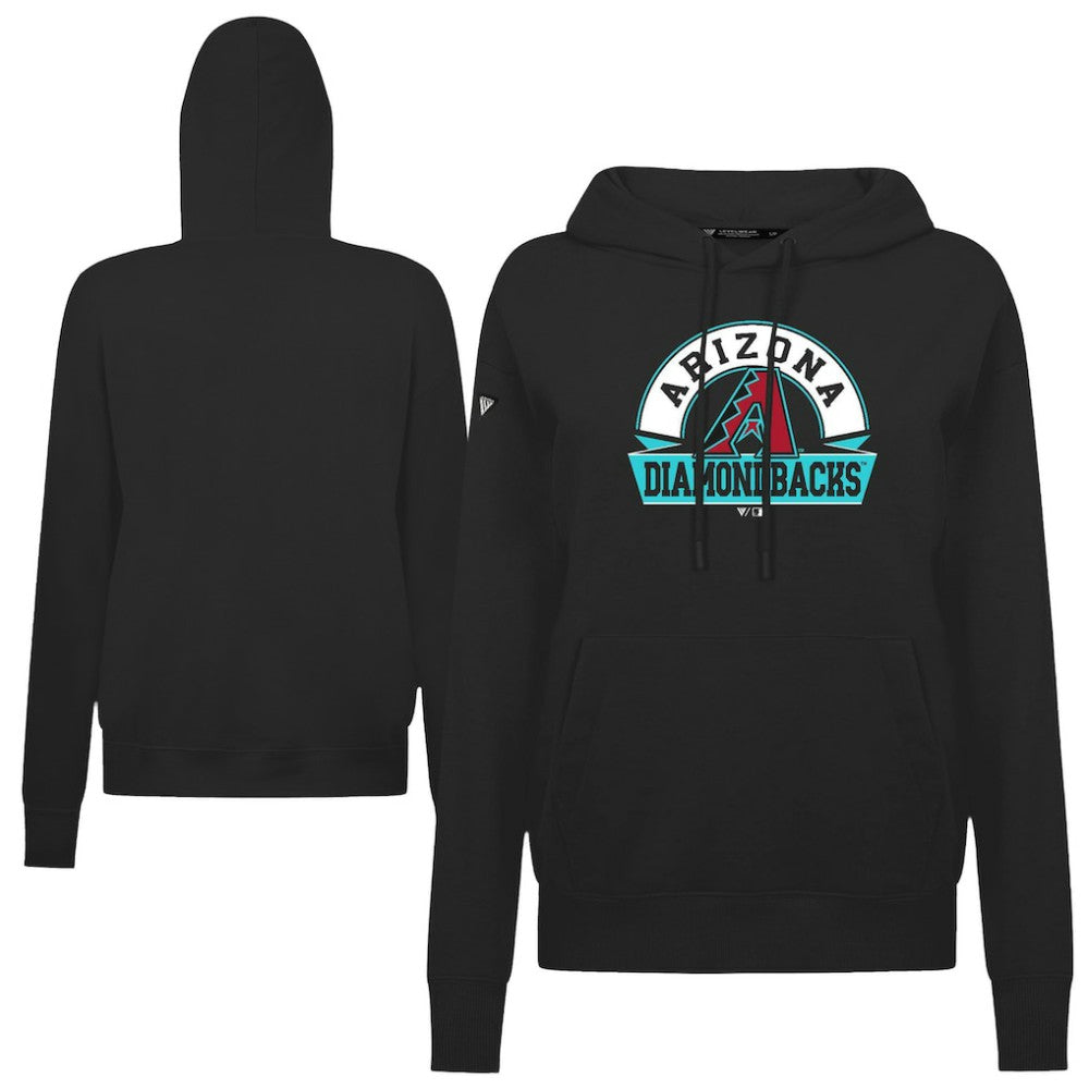 Arizona Diamondbacks Levelwear Women's Adorn Banner Arch Hoodie - Black Hoodies