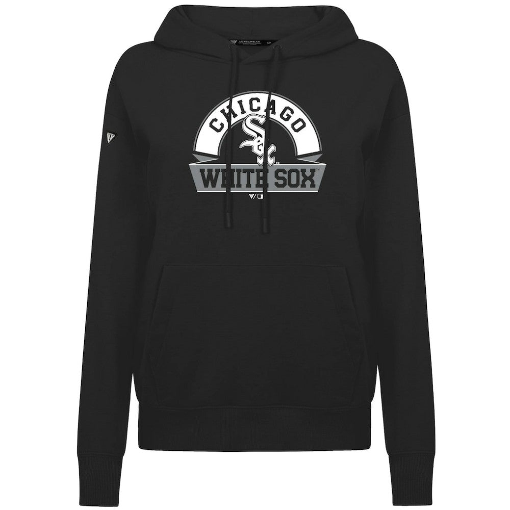 Chicago White Sox Levelwear Women's Adorn Banner Arch Hoodie - Black Hoodies