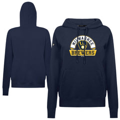 Milwaukee Brewers Levelwear Women's Adorn Banner Arch Hoodie - Navy Hoodies