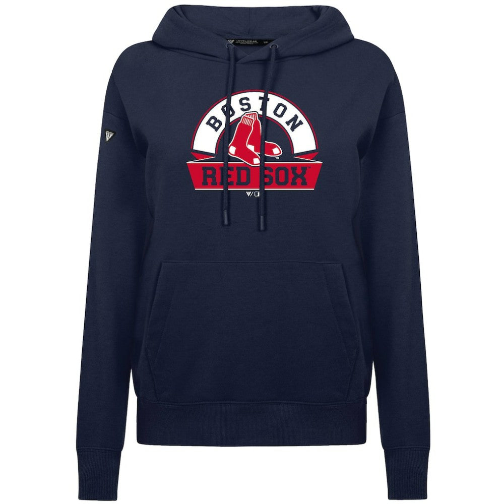 Boston Red Sox Levelwear Women's Adorn Banner Arch Hoodie - Navy Hoodies