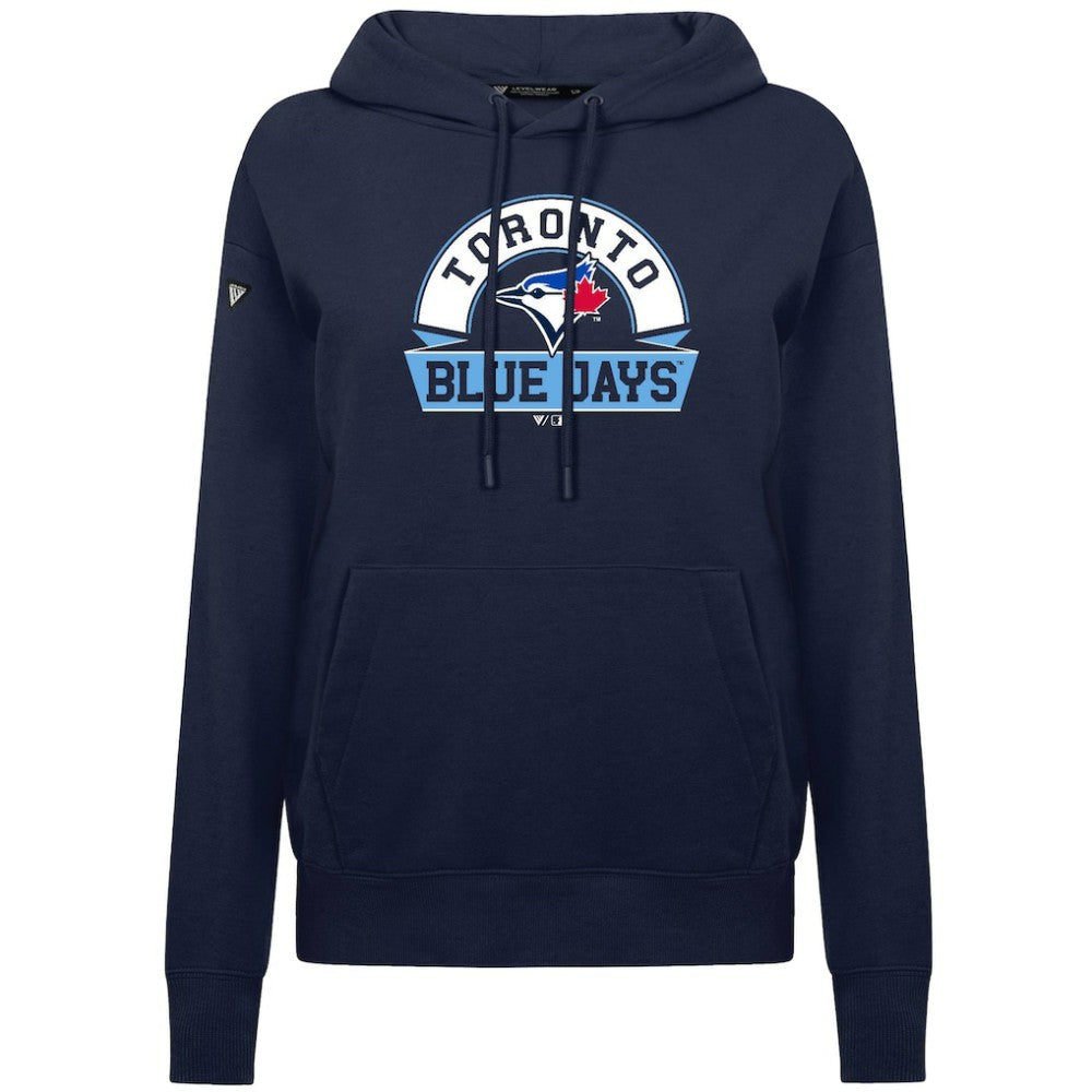 Toronto Blue Jays Levelwear Women's Adorn Banner Arch Hoodie - Royal Hoodies
