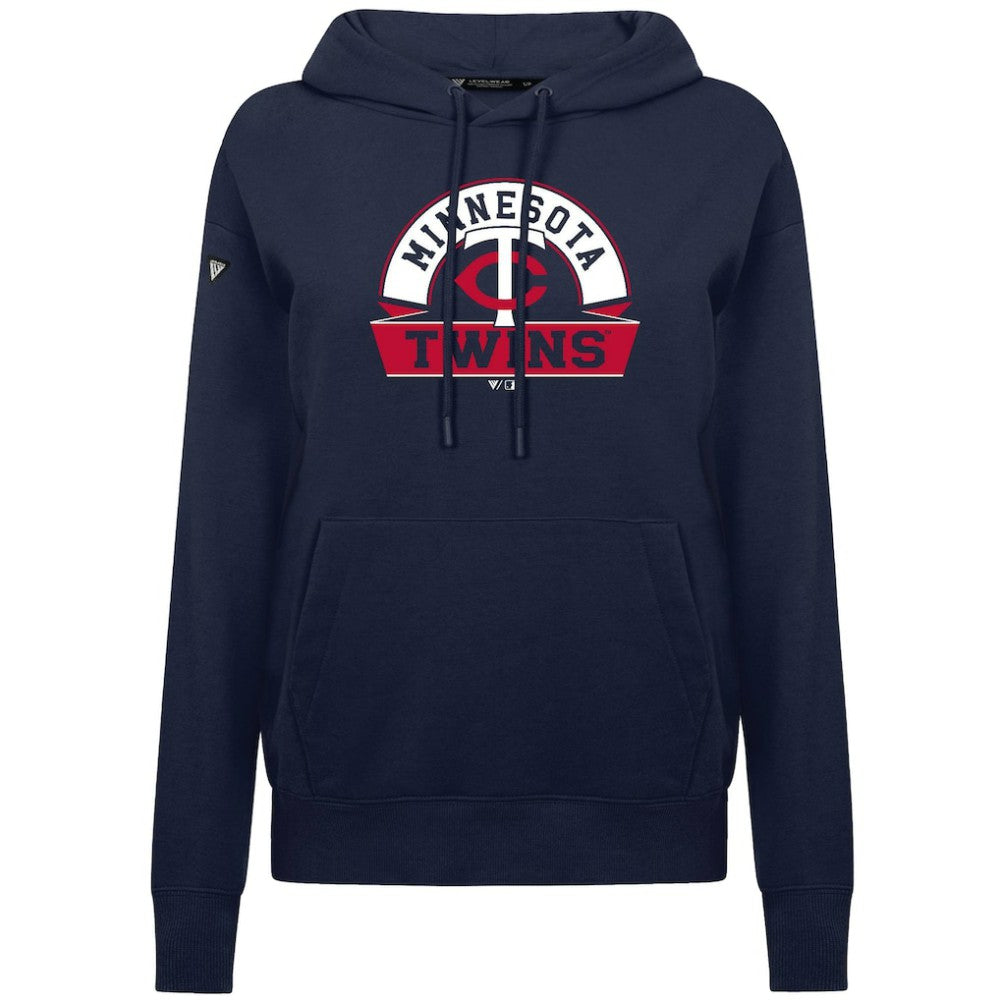 Minnesota Twins Levelwear Women's Adorn Banner Arch Hoodie - Navy Hoodies