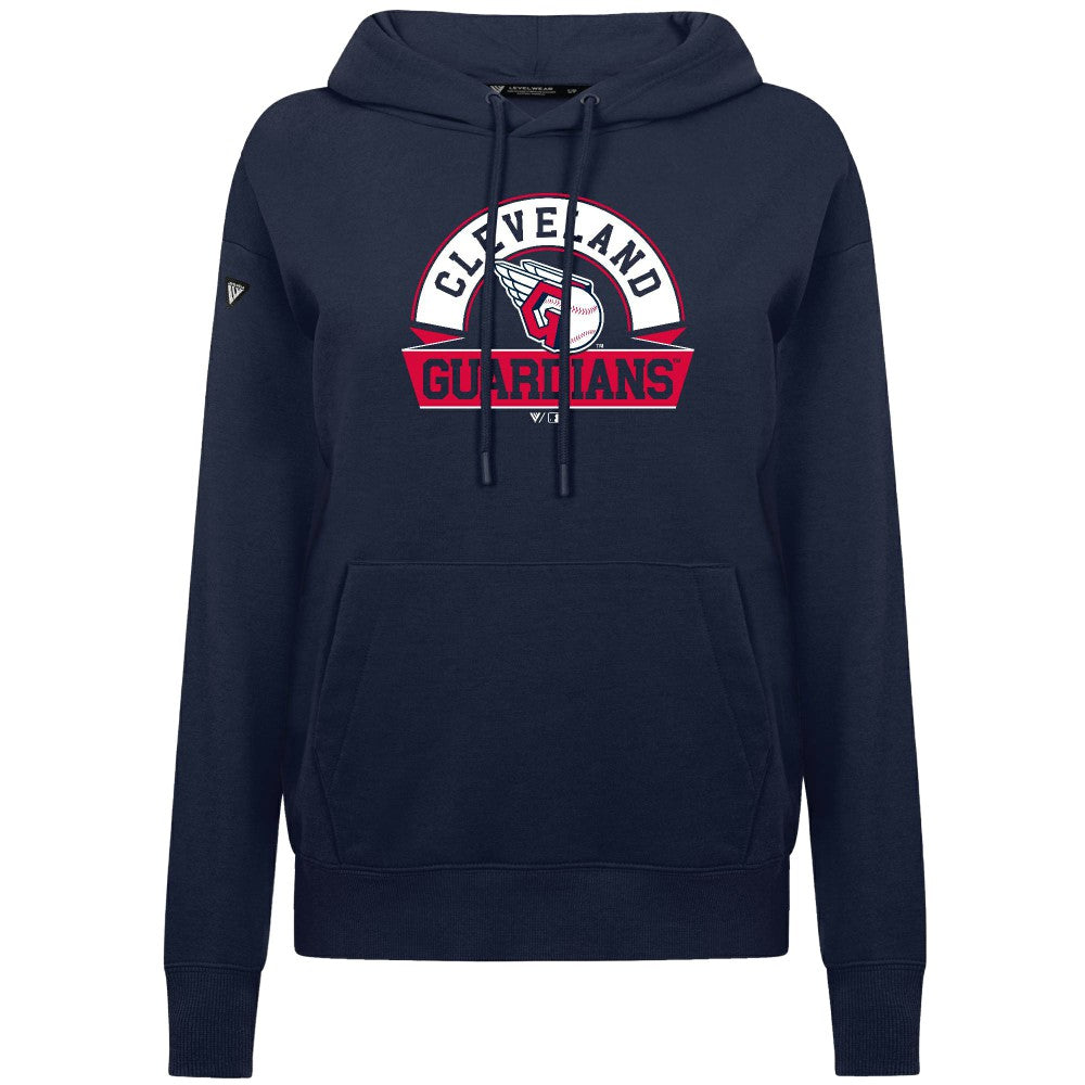 Cleveland Guardians Levelwear Women's Adorn Banner Arch Hoodie - Navy Hoodies