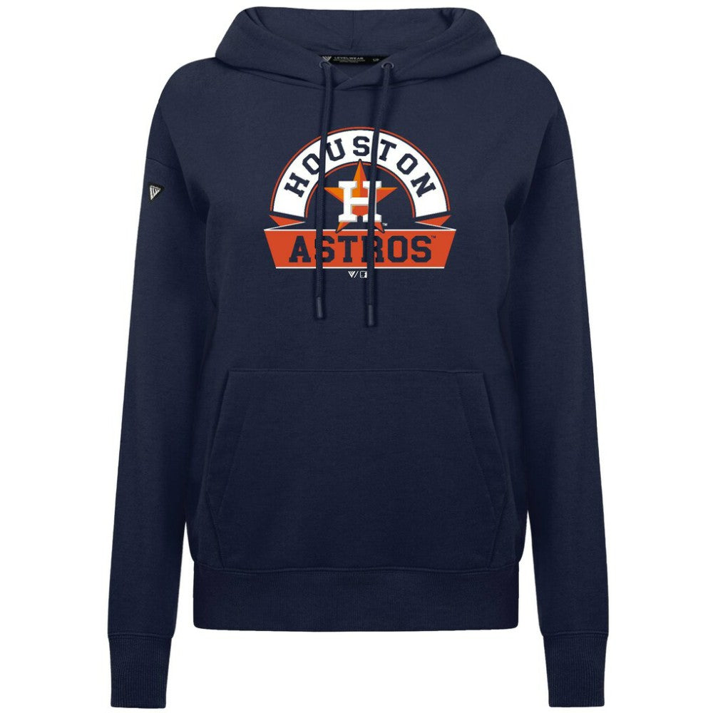 Houston Astros Levelwear Women's Adorn Banner Arch Hoodie - Navy Hoodies