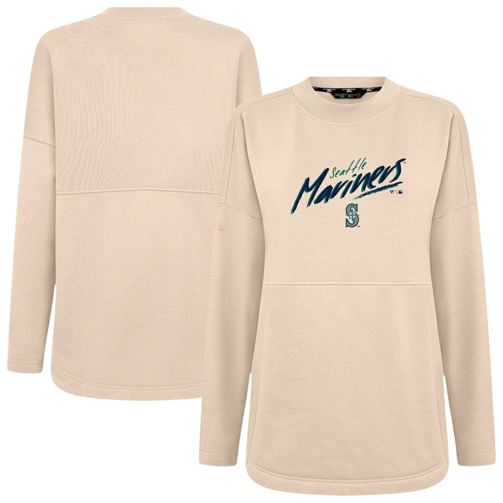 Seattle Mariners Levelwear Women's Oversized Beaudry Sizzle Top - Khaki Tops