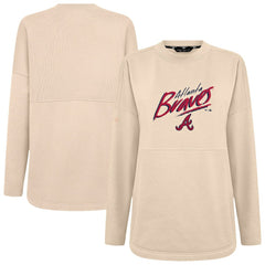 Atlanta Braves Levelwear Women's Oversized Beaudry Sizzle Top - Khaki Tops