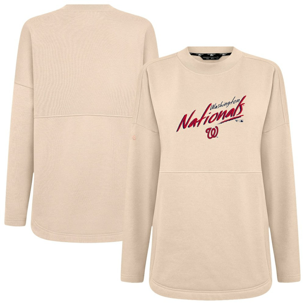 Washington Nationals Levelwear Women's Oversized Beaudry Sizzle Top - Khaki Tops