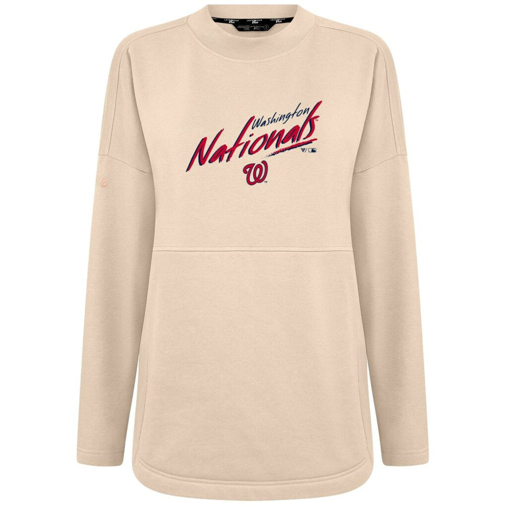 Washington Nationals Levelwear Women's Oversized Beaudry Sizzle Top - Khaki Tops