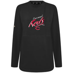 Cincinnati Reds Levelwear Women's Oversized Beaudry Sizzle Top - Black Tops