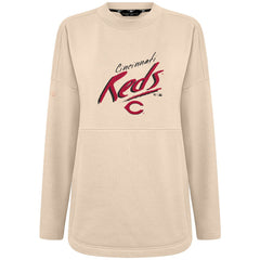 Cincinnati Reds Levelwear Women's Oversized Beaudry Sizzle Top - Khaki Tops