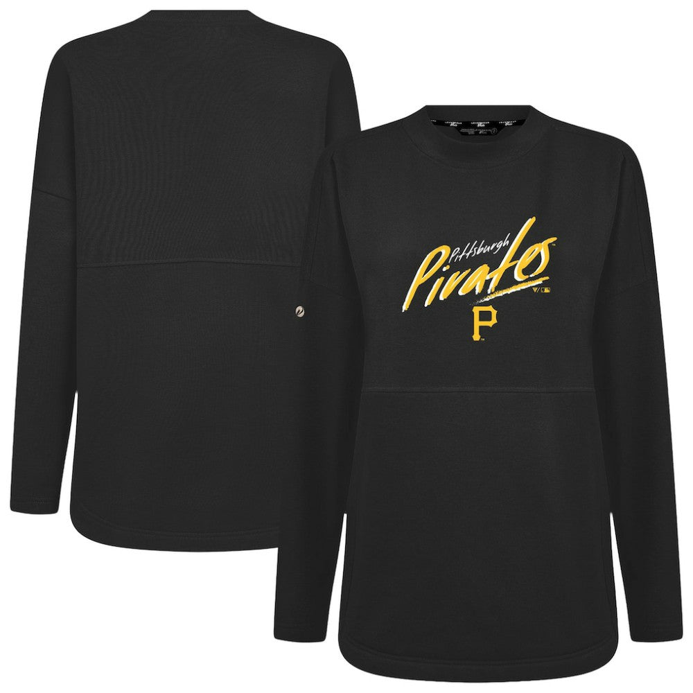 Pittsburgh Pirates Levelwear Women's Oversized Beaudry Sizzle Top - Black Tops